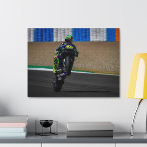 Valentino Rossi popping a wheelie in style