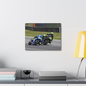 Valentino Rossi and Joan Mir battling for position