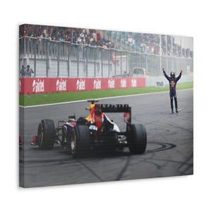 Sebastian Vettel Celebrating his Fourth Championship Win at the Indian GP