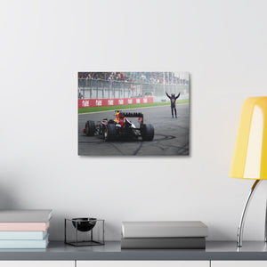 Sebastian Vettel Celebrating his Fourth Championship Win at the Indian GP