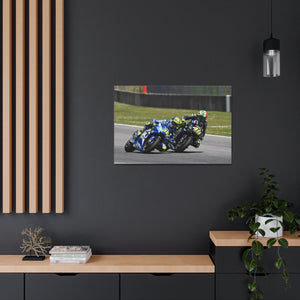 Valentino Rossi and Joan Mir battling for position