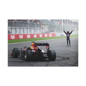 Sebastian Vettel Celebrating his Fourth Championship Win at the Indian GP