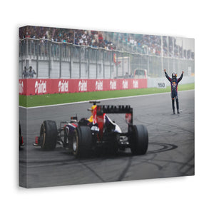 Sebastian Vettel Celebrating his Fourth Championship Win at the Indian GP